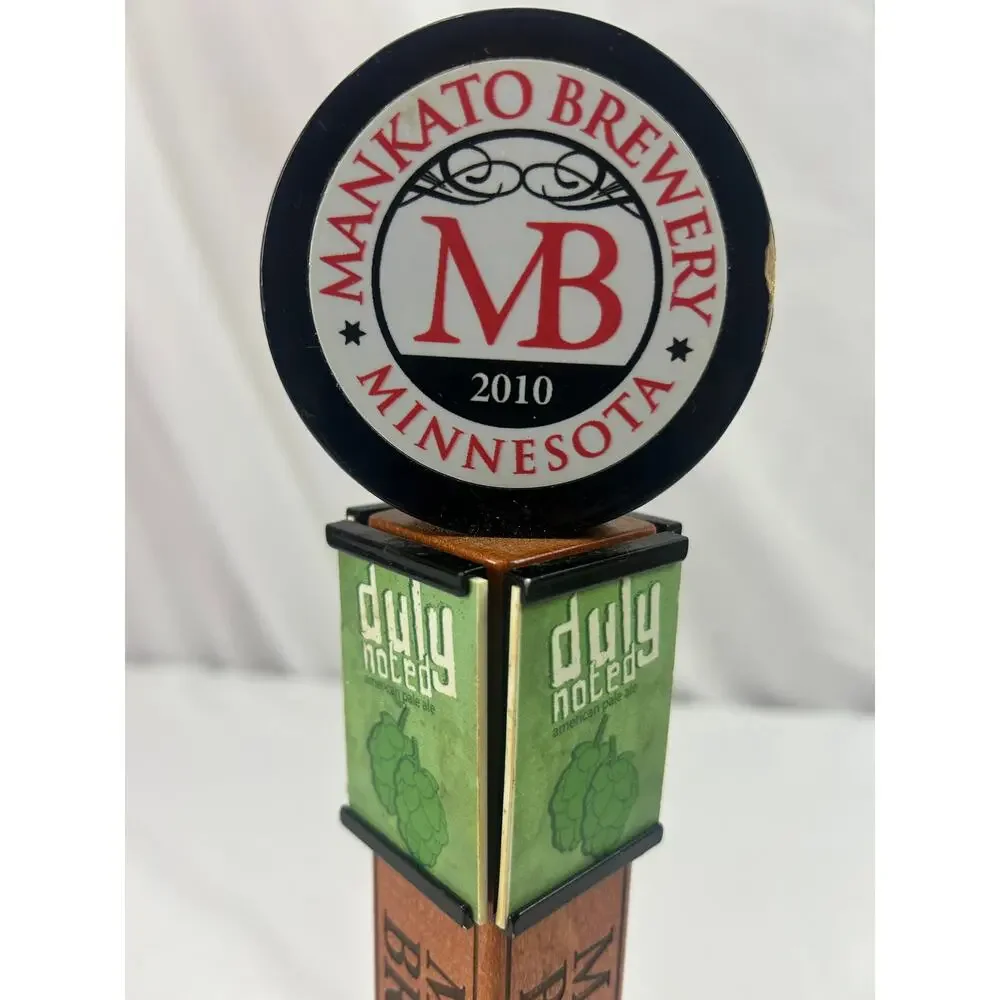 Mankato Brewery Duly Noted Pale Ale Beer Tap Handle Minnesota Wood Breweriana